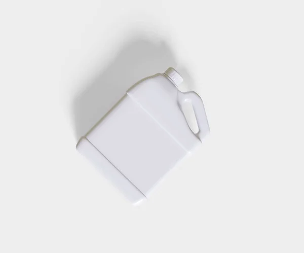 Φωτο Λευκό Πλαστικό Κάνιστρο Απομονωμένο Λευκό Φόντο — Φωτογραφία Αρχείου