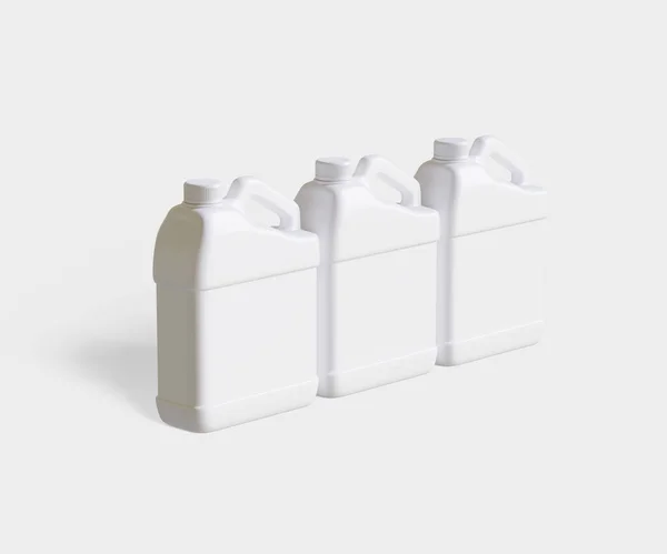 Foto Lata Plástico Branco Isolado Fundo Branco — Fotografia de Stock