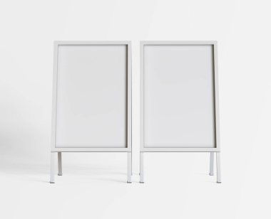 Boş tezgah, açık hava kaldırım tabelası reklamı. stander reklamları pankart kalkan ekranı