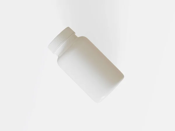 Pílula Garrafa Complemento Cor Branca Branco — Fotografia de Stock