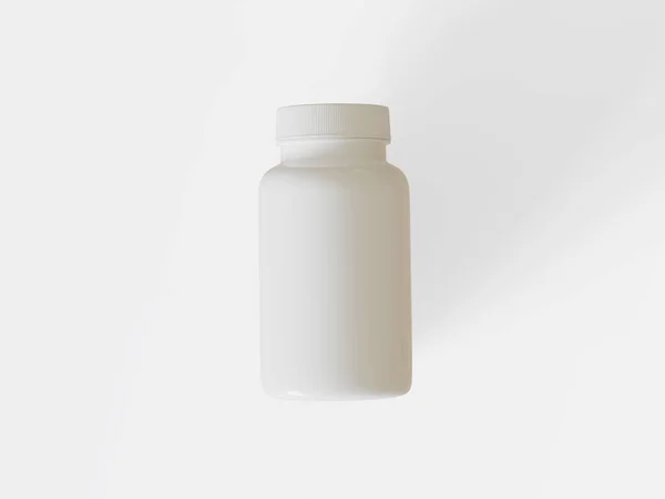 Pílula Garrafa Complemento Cor Branca Branco — Fotografia de Stock