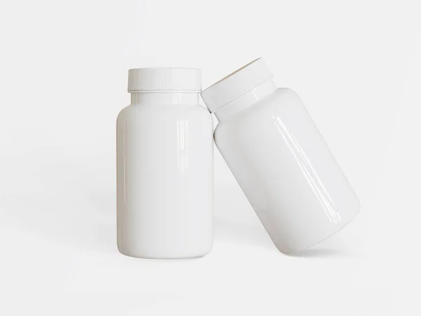 药丸或胶水瓶 白色和空白 — 图库照片