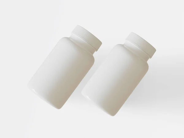 Pille Oder Suplementflasche Weiße Farbe Und Leer — Stockfoto