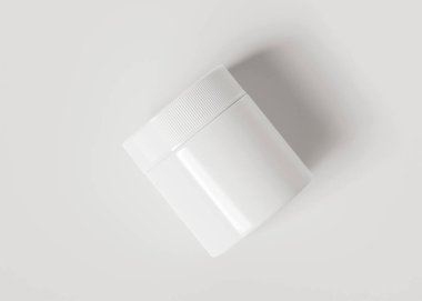3 boyutlu yazılımla gerçek gibi görünen beyaz renkli bir kozmetik şişesi projenizi tamamlamak için bu kozmetik şişesi kullanılabilir.