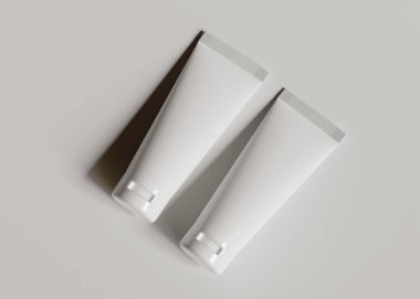 3 boyutlu yazılımla gerçek gibi görünen beyaz renkli bir kozmetik şişesi projenizi tamamlamak için bu kozmetik şişesi kullanılabilir.