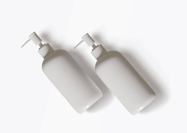 3 boyutlu yazılımla gerçek gibi görünen beyaz renkli bir kozmetik şişesi projenizi tamamlamak için bu kozmetik şişesi kullanılabilir.