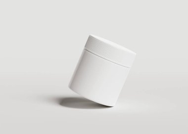 3 boyutlu yazılımla gerçek gibi görünen beyaz renkli bir kozmetik şişesi projenizi tamamlamak için bu kozmetik şişesi kullanılabilir.