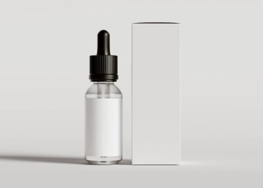 3 boyutlu yazılımla gerçek gibi görünen beyaz renkli bir kozmetik şişesi projenizi tamamlamak için bu kozmetik şişesi kullanılabilir.