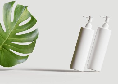 3 boyutlu yazılımla gerçek gibi görünen beyaz renkli bir kozmetik şişesi projenizi tamamlamak için bu kozmetik şişesi kullanılabilir.