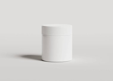 3 boyutlu yazılımla gerçek gibi görünen beyaz renkli bir kozmetik şişesi projenizi tamamlamak için bu kozmetik şişesi kullanılabilir.