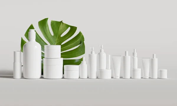 3 boyutlu yazılımla gerçek gibi görünen beyaz renkli bir kozmetik şişesi projenizi tamamlamak için bu kozmetik şişesi kullanılabilir.