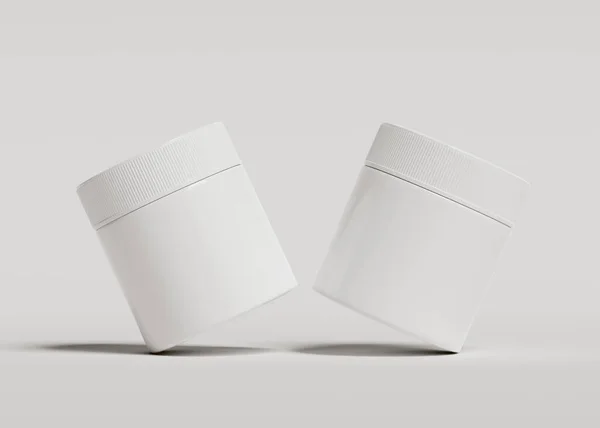 Boyutlu Yazılımla Gerçek Gibi Görünen Beyaz Renkli Bir Kozmetik Şişesi — Stok fotoğraf