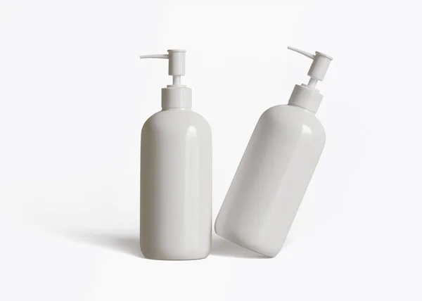 Una Botella Cosmética Con Color Blanco Con Una Textura Que — Foto de Stock