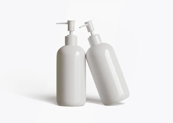 Butelka Kosmetyczna Białym Kolorze Teksturą Która Wygląda Realnie Wykonane Przy — Zdjęcie stockowe