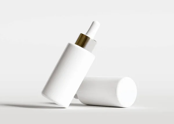 Cosmetic Bottle White Color Texture Looks Real Made Using Software — Stock Photo, Image