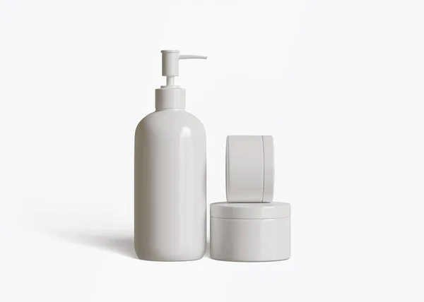 stock image A cosmetic bottle with a white color with a texture that looks real made using 3D software, this cosmetic bottle can be used to complete your project