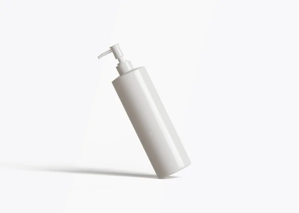Een Cosmetische Fles Met Een Witte Kleur Met Een Textuur — Stockfoto