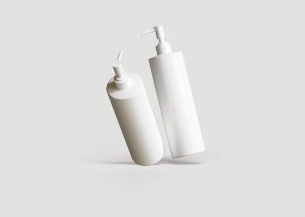 Una Botella Cosmética Con Color Blanco Con Una Textura Que — Foto de Stock