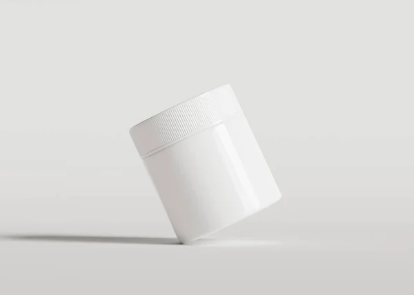 Uma Garrafa Cosmética Com Uma Cor Branca Com Uma Textura — Fotografia de Stock