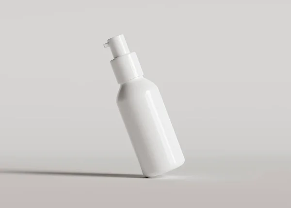 Kosmetisk Flaska Med Vit Färg Med Konsistens Som Ser Verklig — Stockfoto