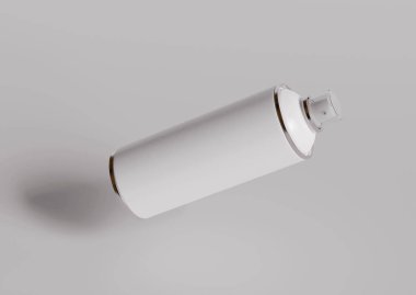 Sprey kutu beyaz renk ve bu yapımı gerçekçi desen 3 boyutlu yazılım kullanıyor.