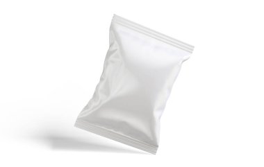 Patates cipsi ambalaj beyaz renk ve 3B yazılım ile hazırlanır