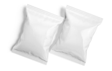 Patates cipsi ambalaj beyaz renk ve 3B yazılım ile hazırlanır