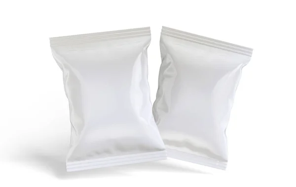 Картопляні Чіпси Упаковки Білого Кольору Візуалізовані Допомогою Програмного Забезпечення — стокове фото