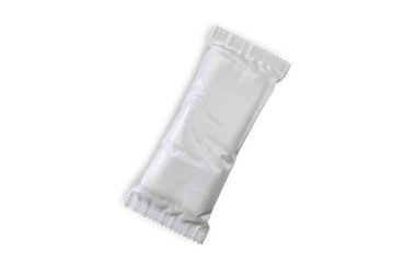 Protein çubuğu paketi 3B yazılım ile oluşturulmuş beyaz renk