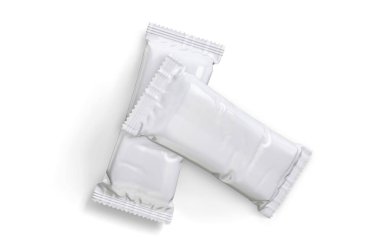 Protein çubuğu paketi 3B yazılım ile oluşturulmuş beyaz renk