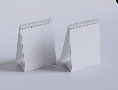 Masa Takvimi 3B yazılım beyaz rengi ve gerçekçi dokusu ile oluşturuldu