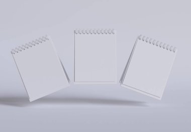 Masa Takvimi 3B yazılım beyaz rengi ve gerçekçi dokusu ile oluşturuldu