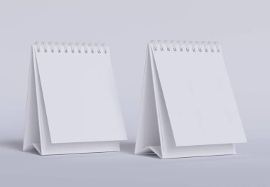 Masa Takvimi 3B yazılım beyaz rengi ve gerçekçi dokusu ile oluşturuldu