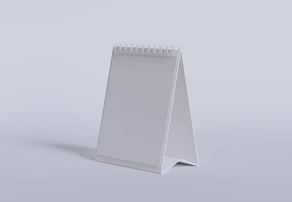 Conjunto Calendário Mesa Renderizado Com Software Cor Branca Textura Realista — Fotografia de Stock