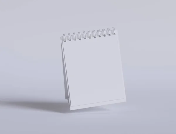 Set Calendario Scrivania Reso Con Software Colore Bianco Texture Realistica — Foto Stock