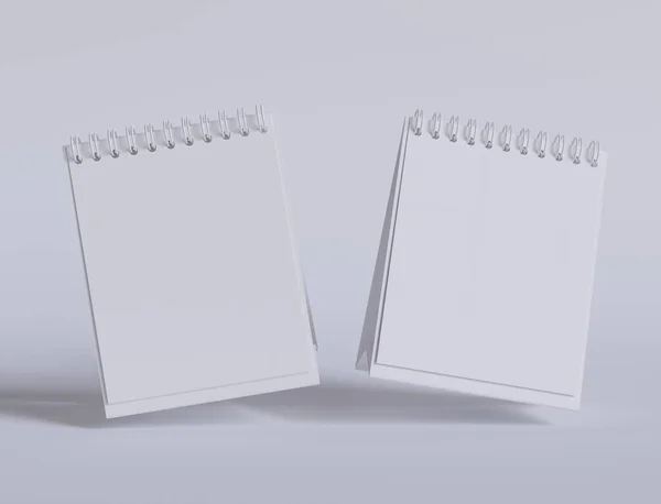 Juego Calendario Escritorio Renderizado Con Software Color Blanco Textura Realista —  Fotos de Stock