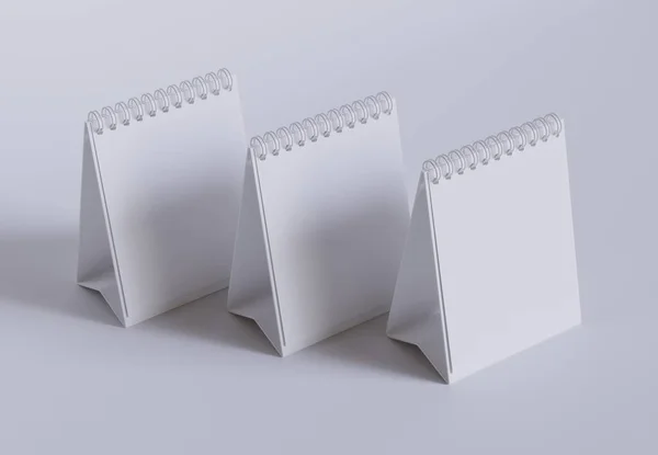 Zestaw Kalendarz Biurko Renderowane Oprogramowania Biały Kolor Realistyczna Faktura — Zdjęcie stockowe
