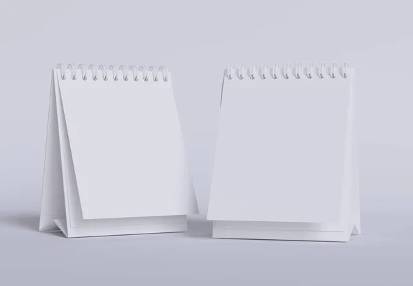 Juego Calendario Escritorio Renderizado Con Software Color Blanco Textura Realista — Foto de Stock