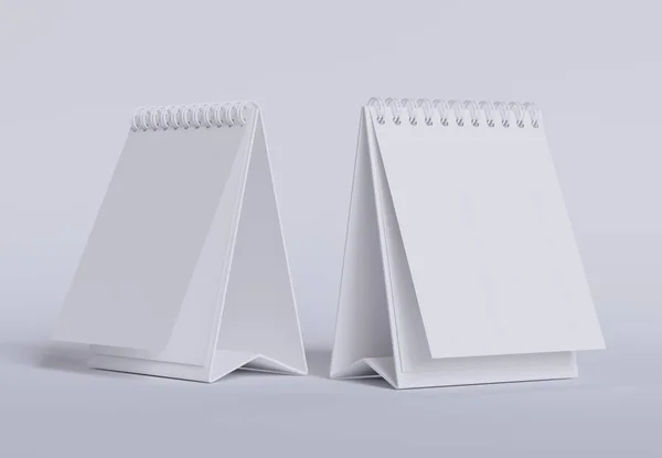 Sada Stolních Kalendářů Vykreslená Pomocí Software Bílé Barvy Realistické Textury — Stock fotografie
