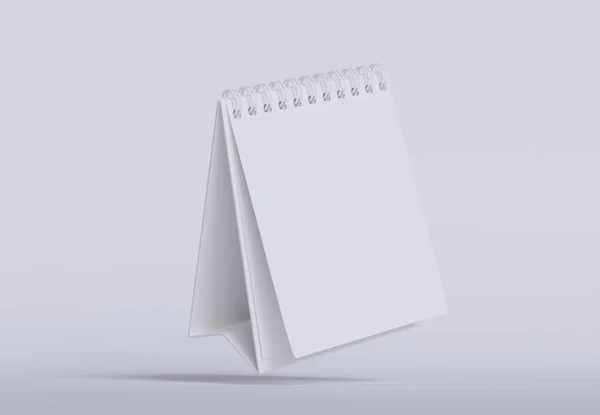 Set Calendario Scrivania Reso Con Software Colore Bianco Texture Realistica — Foto Stock