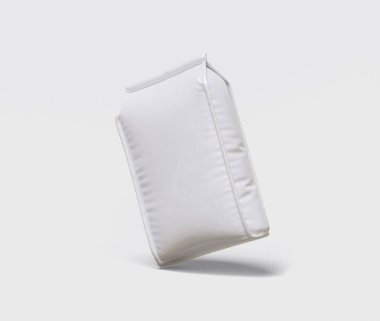 Kese ambalajı beyaz renk ve el işi kağıt veya çizgi film gerçekçi dokusu