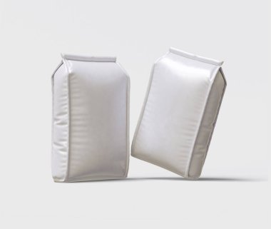 Kese ambalajı beyaz renk ve el işi kağıt veya çizgi film gerçekçi dokusu