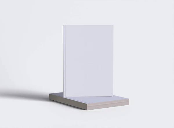 Libro Portada Blanco Color Blanco Textura Realista Renderizado Por Software — Foto de Stock