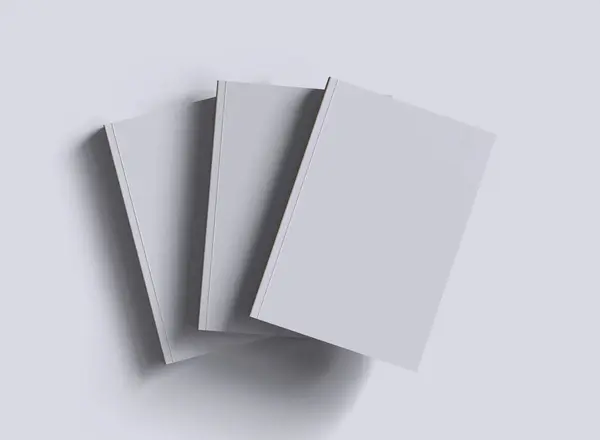 Blank Cover Book Biały Kolor Realistyczna Faktura Renderowana Przez Oprogramowanie — Zdjęcie stockowe