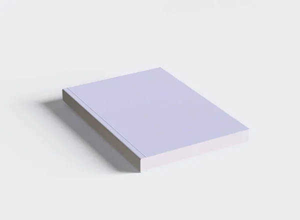 Blanco Omslag Boek Witte Kleur Realistische Textuur Weergegeven Door Software — Stockfoto