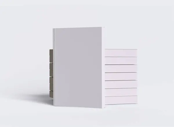 3Dソフトウェアによってレンダリングされる空白のカバーの本の白い色の現実的な質 — ストック写真