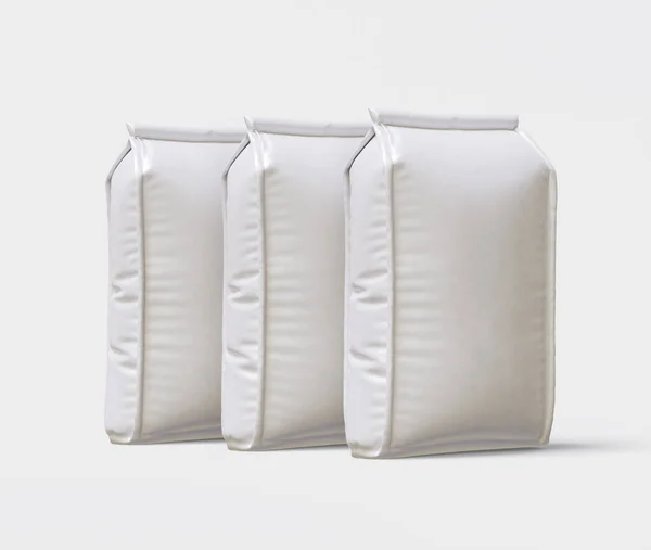 Pouch Упаковки Белого Цвета Ремесленной Бумаги Мультяшной Реалистичной Текстуры — стоковое фото
