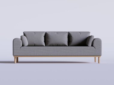 Dekorasyon dahili ve benzeri şeyler için 3B yazılım tarafından oluşturulan gerçekçi kanepe