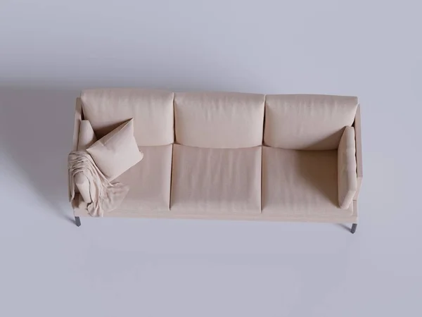 Realistisches Sofa Hergestellt Und Gerendert Durch Software Für Dekoration Interrior — Stockfoto