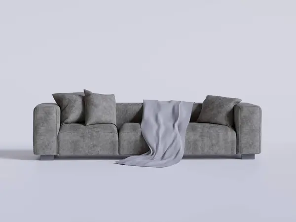 装飾のインターリエーターのための3Dソフトウェアによって作られ レンダリングされる現実的なソファー等 — ストック写真